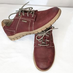 Josef Seibel Red Leather Lace-up  Steffi 59 sz7.5 EU38